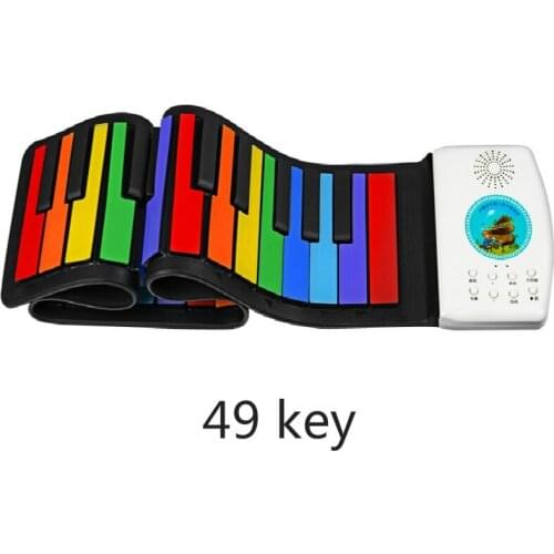 Hand rolled piano 49 fold piano Portable piano color childrens hand roll piano 47 tones 128 rhythms water proof