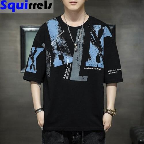 Short-sleeved t-shirt mens new clothes summer loose half-sleeved pure cotton wild trendy brand bottoming shirt