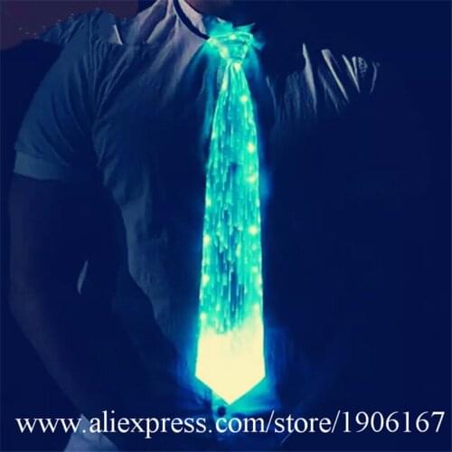 Colorful Led Fiber Optic Luminous Ties For Men Women Glowing Light Up Party Necktie Christmas Halloween Event Illuminated Wears