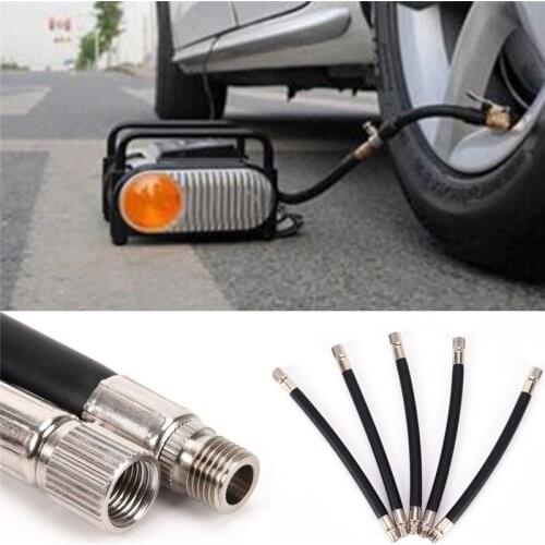 Flexible Rubber Tyre Valve Extension 160mm Twin Wheel Lorry Van Bus Adapter Black