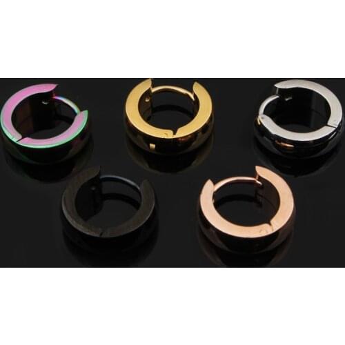 Hot Fashion Earrings Stainless Steel Jewelry Lovers Circle Ear Ring Earrings For Women Men Earrings Female Hip Hop Hoop Earring