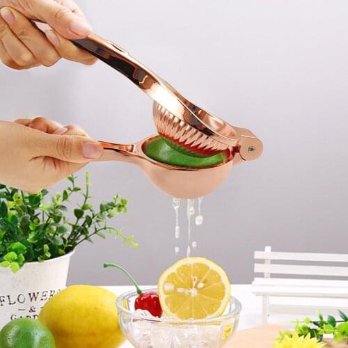Metal Lemon Squeezer Fruit Juicer Lime Press Citrus Juicer Manual Press for Extracting the Most Juice Possible, Copper Color