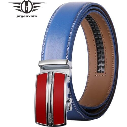 Brown Gray White Black Blue Belts For Men Luxury Designer Brand Genuine Leather High Quality Male Strap Automatic Buckle B521