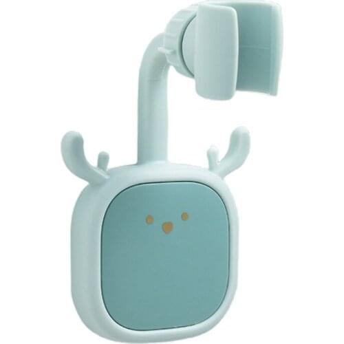 2021 New Children Shower Head Holder Self-adhesive Wall Mount Shower Arm Bracket 360° Rotation Drill-free Bathroom Accessories