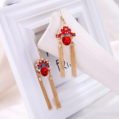 New Arrival Fashion Ethnic Drop Earring For Women Enamel Multi-style Beijing Opra Mask Earring Handmade Unique Gift Jewelry