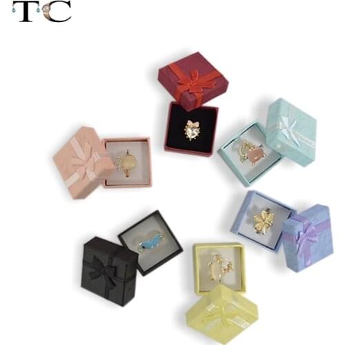 24pcs Assorted Jewelry Gifts Boxes for Jewelry Display 4*4*3cm Assorted Colors Ring Box Small Gift Boxes