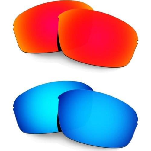 HKUCO For Half Wire 2.0 Sunglasses Polarized Replacement Lenses 2 Pairs Red & Blue