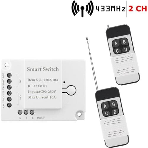 DIY/LED/Garage Wireless Remote Control Switch 220V 10A Relay Module 433MHz Universal Long Distance Transmitter For Smart Home