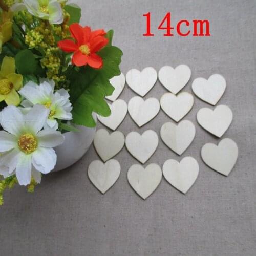 20pcs/lot Blank unfinished wooden heart crafts supplies laser cut rustic wood wedding rings ornaments 140mm 1164