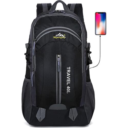 40L Waterproof travel Hiking Backpacks for Men Male Unisex Sport Bag Pack USB Outdoor Mountaineering Climbing Camping Bag 2019