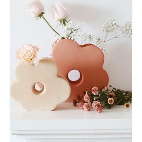 Nordic Luxury Ceramic Vase Morandi Living Room Arrangement Art Geometric Shape Dining Table home Decoration accessories