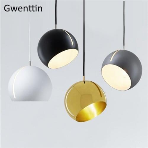 Nordic Modern Gold Ball Pendant Light Led Hanging Lamp for Living Room Kitchen Lighting Fixtures Home Decor Suspension Luminaire