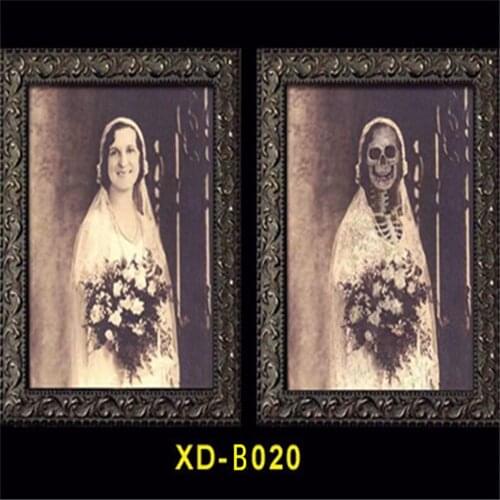 Scary Decoration Halloween 3D Human Ghost Changing Magic Adult Photo Frame Picture Album Props Bar Wall Horror Mural Prank Toys
