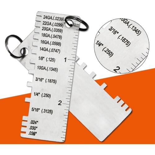Metal Sheet Thickness Gauge Stainless Steel Welding Gage Plated Size Inspection Tool Portable Welder Ruler Wire Thickness Gauge