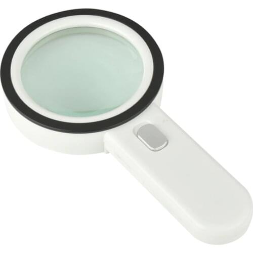 12 LED Light Handheld Magnifiers Seniors Reading Gadget Glass Lens HD Optical 30X Antique Jewelry Identification Magnifiers Gift