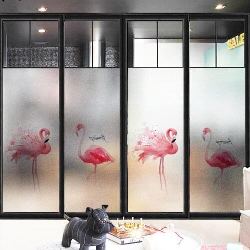 Custom Size Flamingo Pattern Window Film Vinyl Electrostatic Nature Drop-Shipping Removable Privacy Protection Tint-Film