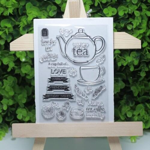 Time for tea a cup friendship love transparent clear stamps for Scrapbooking/Card Making/Stamp set stationery Decoration Supply