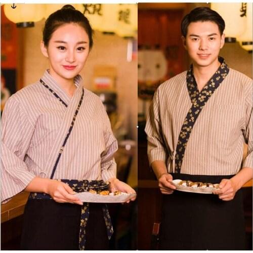 Japanese cuisine working clothing Man&Woman Sushi Chef uniform Kimono