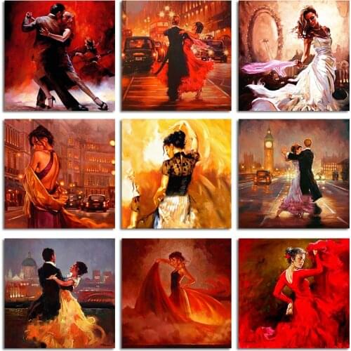 ZOOYA 5D Diamond Painting Dancing Couple Cross Stitch Needlework Diamond Embroidery Portrait Hobbies And Crafts Home Decor