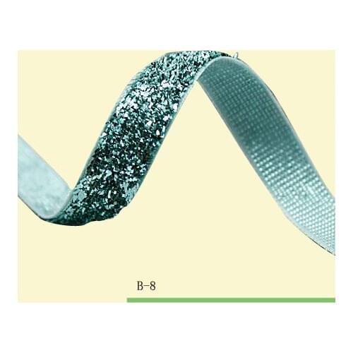 1inch Glitter Velvet Ribbon Aqua Sparkle Ribbon For Headband