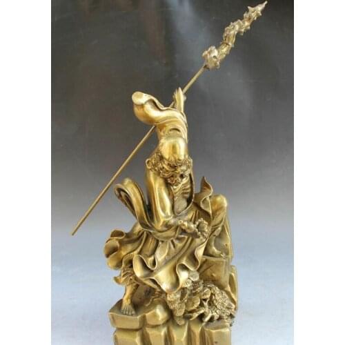 14" Chinese Buddhism Bronze Stand Arhat Damo Bodhidharma Dharma Buddha Statue
