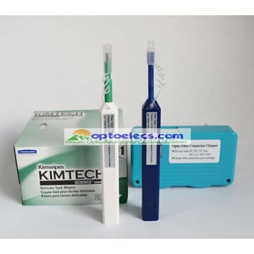 4 in 1 Fiber Optic Cleaning Tools Kits Connector Cleaner Cassette One Click Cleaner 2.5mm and 1.25mm Kimwipe Wipes 280pcs/box