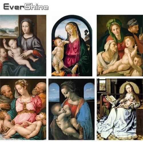 Evershine Diamond Painting Religions Icon Cross Stitch Kit Diamond Embroidery Portrait Full Square Drill Mosaic Crystal Painting