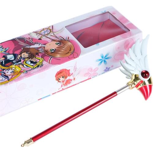 Anime Cardcaptor Sakura Star Moon Wand Zinc Alloy Prop Cosplay Weapon Adjustable Gold Cartoon Figure Model Halloween Gift 52cm