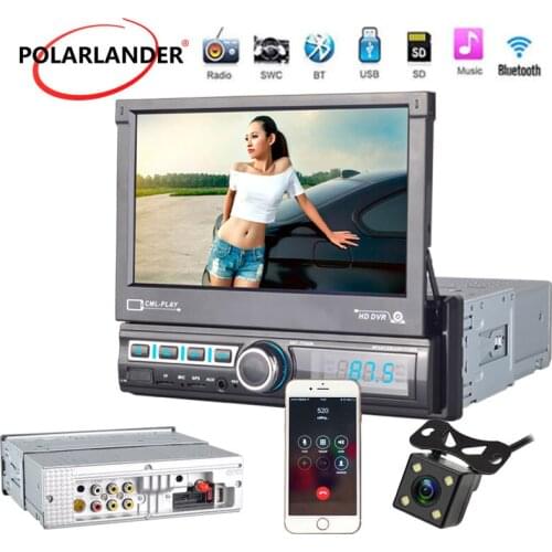 High-Definition 2 DIN U Disk Car GPS Navigation Reversing Image Bluetooth Hands-free 7 Inch Automatic Retractable Screen