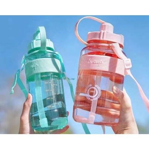 1000ml Outdoor Fitness Water Bottle with Straw Sports Bottles Large Capacity Climbing Bicycle Water Bottles Hiking Gym Cups
