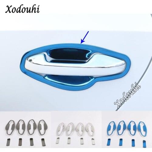 For Kia K3 Forte Cerato 2019 2020 Car Body Styling Detector Trims Stainless Steel External Door Bowl Sticks Lamp Frame 8pcs