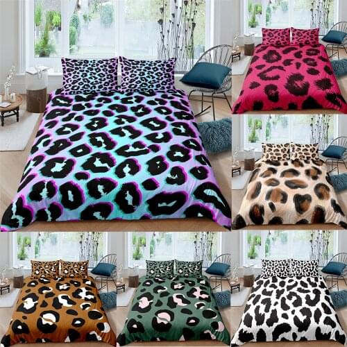 Leopard Printed Bedding Set Duvet Cover King Queen Size Bed Set Comforter Set Home Textiles Luxury Bedspread