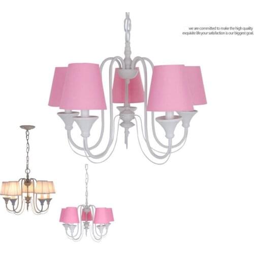 Korean White And Pink Chandelier Lighting Modern Living Room Light Childrens Chandeliers Ceiling Dining Room Bedroom Lamp