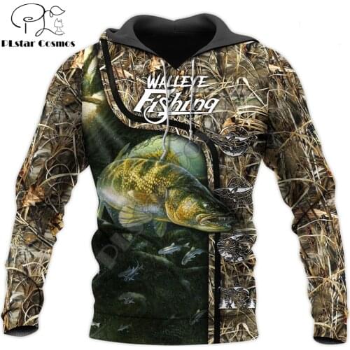 Beautiful Walleye Fishing 3D All Over Printed Unisex Deluxe Hoodie Men Sweatshirt Zip Pullover Casual Jacket Tracksuit DW0308