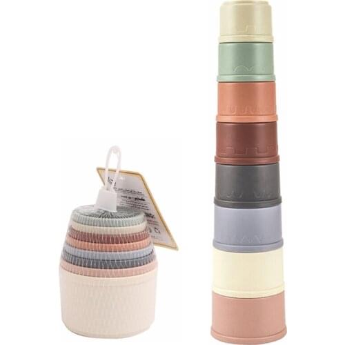 Kids Bathroom Stacked Cups Set Toys Cup Stacking Toys Water/Beach Games Tool Fun Baby Bathtub Toddlers Best Toys