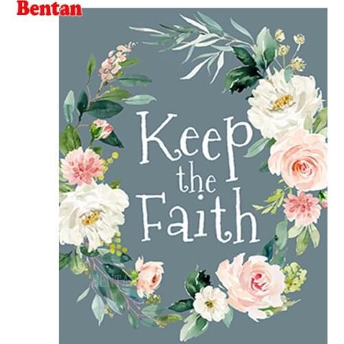 Bible Poetry Flower Christianity Diamond Painting 5D Full Drill Square Diamond Embroidery Cross Stitch Kit Rhinestones Handmade