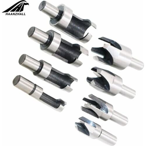 8pcs 5/8" 1/2" 3/8" 1/4" Carbon Steel Wood Plug Hole Cutter Drill Bit Set 10mm Shank 6/10/13/16 mm