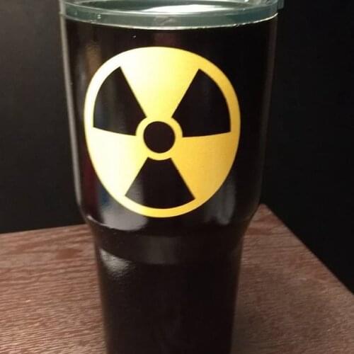 Radioactive Symbol Vinyl Sticker Decals Bottle Decor , Radiation Symbol Decal for Apple Macbook Pro / Air Laptop Car Decoration