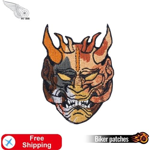 Monster Wild Embroidery Iron on or Sew on Patches Japanese Biker Rider Jackets Badges Wholesale Clothes Appliques