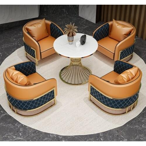 Nordic negotiation table chair combination light luxury hotel sales office reception negotiation table four chairs rest receptio