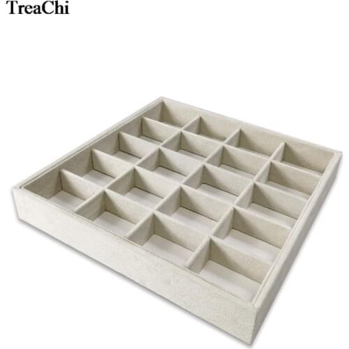 New 24 Grids Counter DIY Jewelry Storage Tray Ring Box Bead Pendant Stud Jewelry Organizer Earring Holder Case 23*23*3.5cm