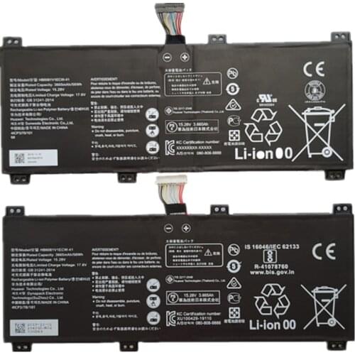 Original HB6081V1ECW-41B 4ICP3/78/101 Laptop Battery 15.28V 56Wh 8Lines For Huawei MagicBook Pro 2020 V700 HBL-W19 W29 HLY-W19RP