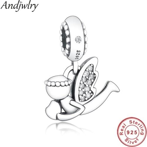 Fit Original Pandora Charms Bracelet 925 Sterling Silver Angel of Love Dangle Pendant Charm Beads 925 Silver Berloque
