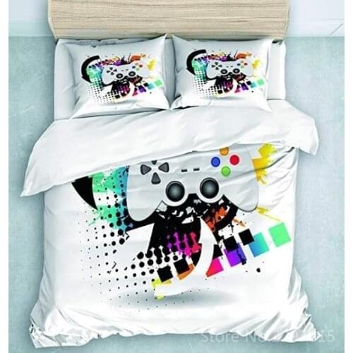 Popular Gamer Gamepad Printed Bedding Set Cartoon 3d Duvet Cover Set Pillowcase Twin Full Queen King Size Bed Linen Dropshipping