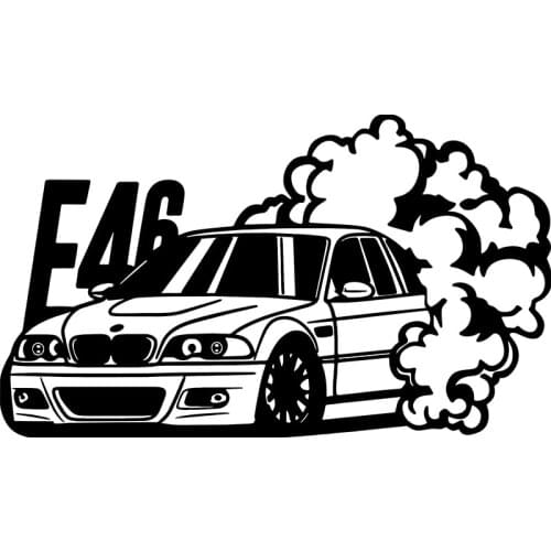 RuleMylife E46 Drift Art For BMW Car Stickers Decal Anime Cute Car Accessories Decoration Pegatinas Para Coche