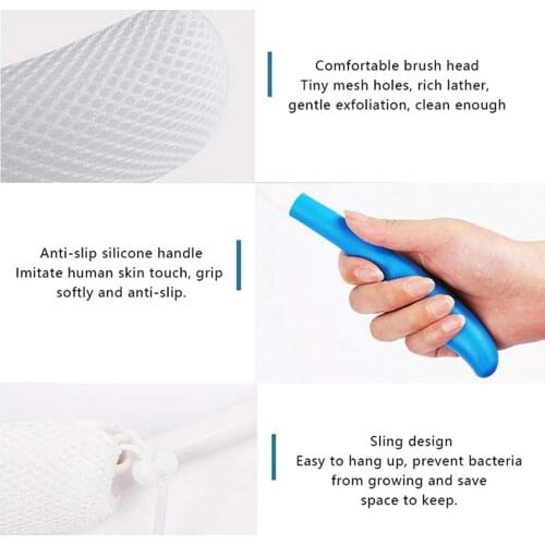 15.35 inch Back Bath Brush for Elderly Lotion Applicators Body Brush Improve Skins Health Wet or Dry Brushing