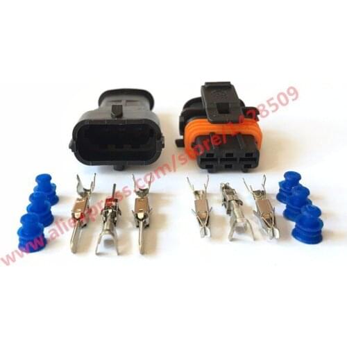 5 Sets 3 Pin Female Male Fuel Pressure Wire Connector Electrical Connector Sealed Diesel Injection Plug 1928404074 For Bosch