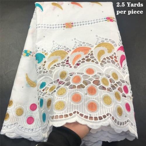 Swiss voile lace in switzerland latest african lace fabric high quality swiss lace fabric 2.5yards cotton fabric for dress CP033