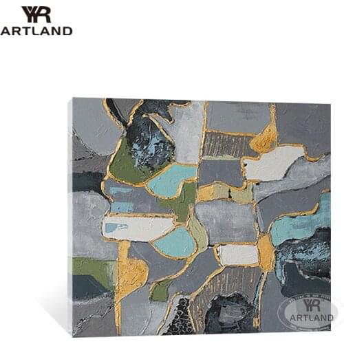 Nordic modern abstract Handmade oil painting on canvas gray landscape wall art picture for living room backdrop home decoration