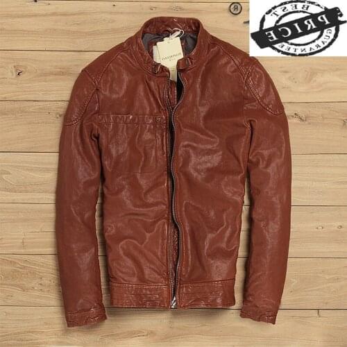 Streetwear 100% Natural Genuine Leather Jacket Men Autumn Spring Clothes 2021 Moto Biker Real Sheepskin Coat Jackets LW05